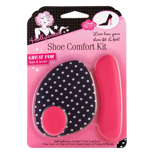 Hollywood Fashion Secrets Shoe Comfort Kit includes Ball-of- Foot Cushions, Heel Liners, and Pressure Spots