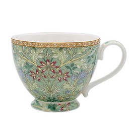 Large Footed Classic Tea Cup - William Morris' Hyacinth Design - Green