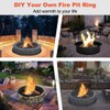 Koutemie Outdoor Smokeless Fire Pit Ring Liner 40-Inch Outer/36-Inch Inner
