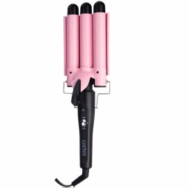 Cortex WAVE MAKER HAIR TOOL 1" CERAMIC COATED TRIPLE BARRELS PINK CURLS NO TANGLES NEW!