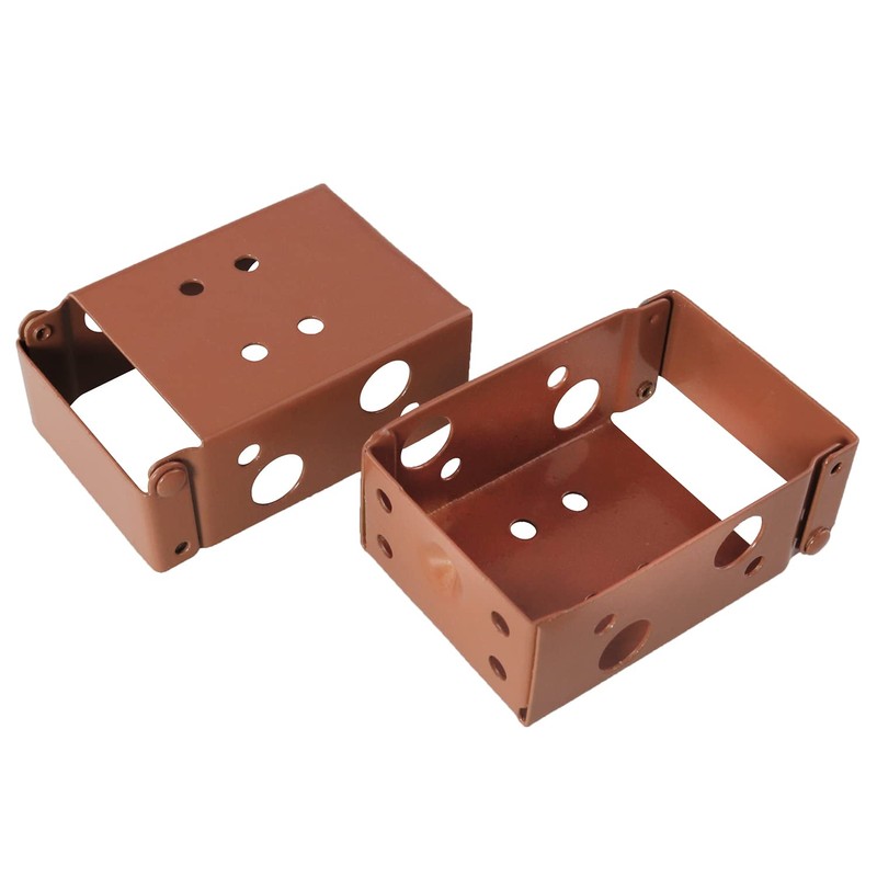 ZZLZX 4PCS 2 inch Brown Low Profile Box Mounting Bracket