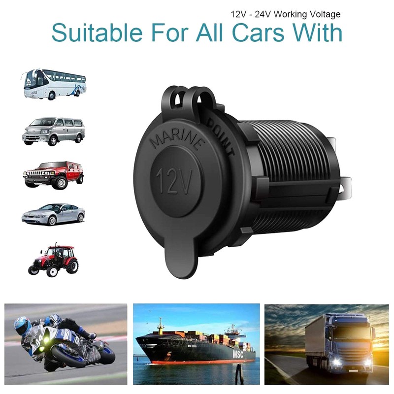 Cigarette Lighter Socket Car Marine Motorcycle ATV RV Lighter Socket