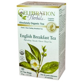 CELEBRATION HERBALS TEA BLACK TEA ENGLISH BREAKFAST TEABAGS 24CT ORGANIC