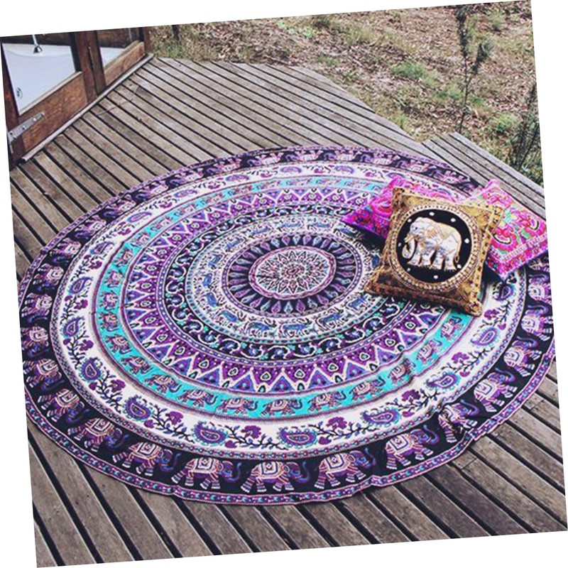 Zerodeko Beach Blanket Mandala Large Round Towel Sandfree Waterproof Picnic