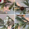 CENMORISE 6ft Snowy Olive Christmas Garland with Pine Berry,Battery Operated