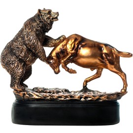 MEPERPER Bull and Bear Statue, Wall Street Bull Statue, Stock Broker Gifts, Bulls and Bears Statue