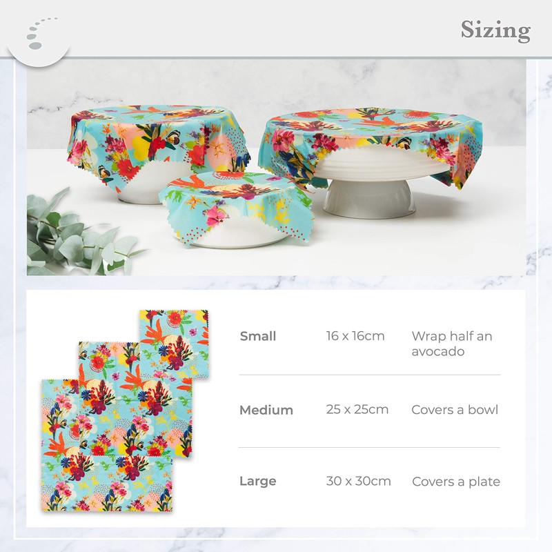 Zenify Earth Beeswax Food Wraps - Set of 3 -