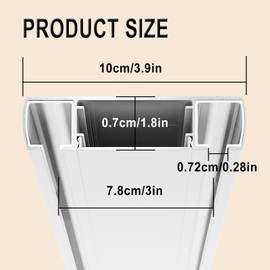 Double Row Curtain Track, Silent Curtain Track Rail Ceiling Mounting, Aluminum Alloy Drape Rail for Bedroom, Living Room (White, 90.5in/230cm)