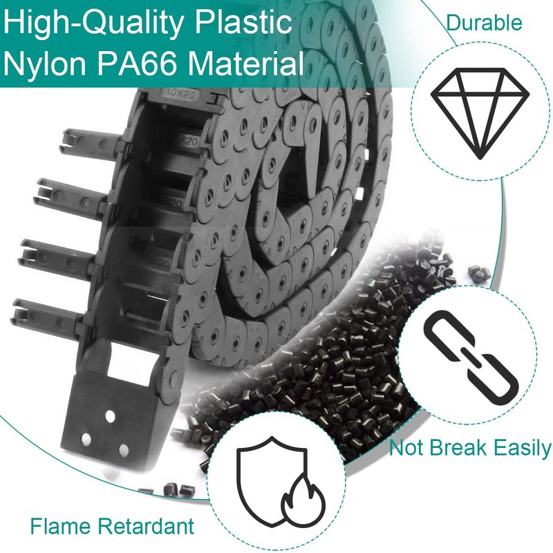 Xiatiaosann Drag Chain Cable Towing 3D Printer 10X20mm R18 Plastic