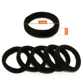 100 Pcs Seamless Cotton Thick Black Hair Band No Metal Elastic Hair Ties No Damage Ponytail Holder