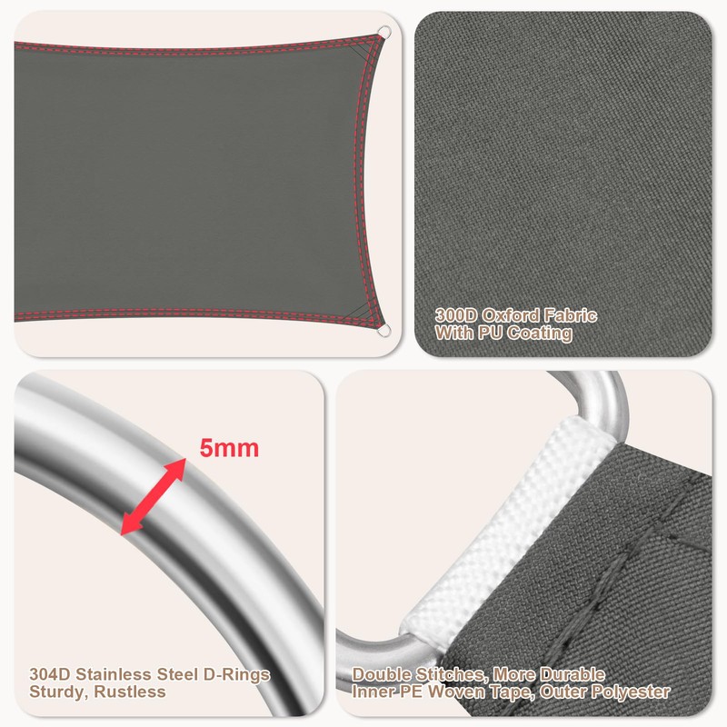 WOLTU Awning, Waterproof, 2.5 x 2.5 x 3.5 m, Triangular,