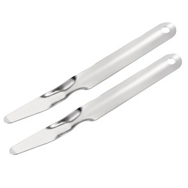 sourcing map Staple Remover Tools, Flat Staplers Puller Stainless Steel for Office Home Business, Silver Pack of 2