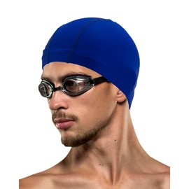Fabric Swimming Cap for Men & Women - Comfortable, Durable & Eco-Friendly (Blue)