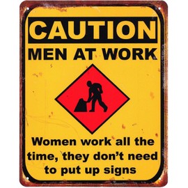 Moritz Decorative Tin Sign Caution Men at Work 20 x 25 cm Retro Gift Idea Metal Vintage Design for Decoration