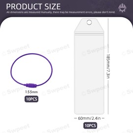 Swpeet 20Pcs Cruise Luggage Tags Clear Tags Cruise Travel Essentials with Steel Loops, Luggage Tag Holders Fits for All Ships and Celebrity Cruise