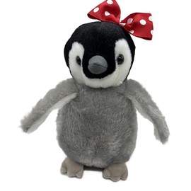 The Petting Zoo Holiday Penguin Stuffed Animal, Gifts for Girls, Festive Penguin Plush Toy, 9 Inches (Girl)