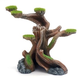 Reptile Decor Aquarium Decorations Artificial Moss Resin Fish Tank Rocks Simulation Hollow Tree Leopard Gecko Trunk Accessories Aquarium View(Small)