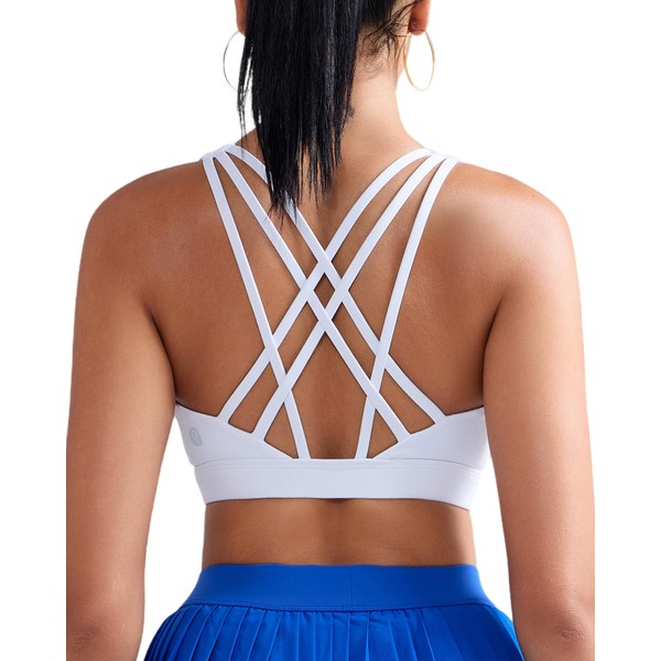 RUNNING GIRL High Impact Sports Bras for Women, White Running