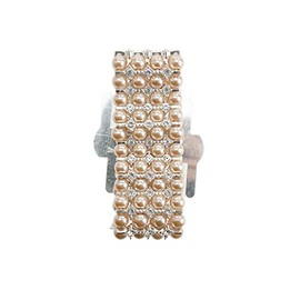 Homeford Corsage Wristlet with Pearl and Rhinestone Band, 1-1/8-Inch (Gold)