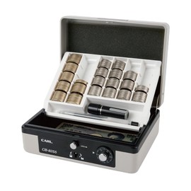 Carl CB-8255-D Handbag Safe, Cash Box, Event Specific, Coin Storage, For 100 Yen, 500 Yen, A6, Gray