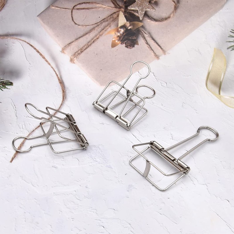 Extra Large Binder Clips 2 Inch, Big Paper Clamps Silver