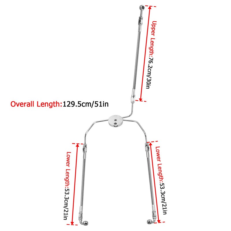 Mofun 51" Upper and Lower Hydraulic Brake Line Non-ABS Compatible