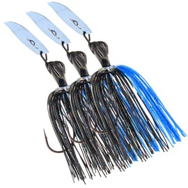 Reaction Tackle Lead Breaker Jigs (Pack of 3) 3/8 oz - Black/Blue