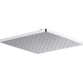 KOHLER 26149-CP Honesty 10 Inch Single-Function Rainfall Showerhead, Wall- or Ceiling-Mount Square Shower Head, 2.5 GPM, Polished Chrome