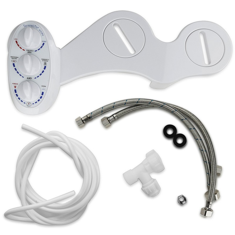 Serenelife Bathroom Bidet Seat Attachment - Fresh & Hot Water