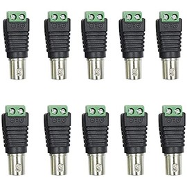 bnafes BNC Female Jack to AV 2 Screw Terminal Connector for Coaxial CAT 5 to CCTV BNC Female Camera Video Balun Adapter (BNC Female) Green - 10 Pcs