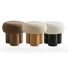 YOPENG 16.54" Mushroom Shape Small Footstool, Teddy Ottoman, Boucle Foot