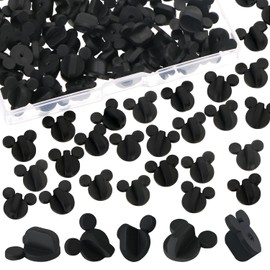 GOKEPO 100Pcs PVC Rubber Mouse Ears Pin Backs Coat Tie Tack Mouse Head Pin Backs Lapel Pin Backs Clutch Backs Holder Clothes Pin Keepers for Replacement Varsity Uniform Badge Craft Making Accessory