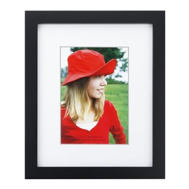 8x10 inch Picture Frame Made of Solid Wood and High Definition Glass Display Pictures 5x7 with Mat or 8x10 Without Mat for Wall Mounting Photo Frame Black