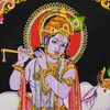 Lord Krishna Indian Decor Cotton Tapestry Poster Size Black Wandbehang