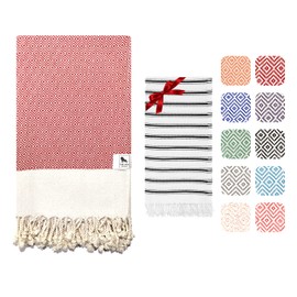 Beach towel, Bath Towel - Soft, Lightweight, and Quick-Drying Turkish Beach Towels and Hand Towel Set. Perfect Beach Towels for Adults for Bathroom, Beach, Pool, SPA, Gym, and Yoga 94x180cm+40x100cm.