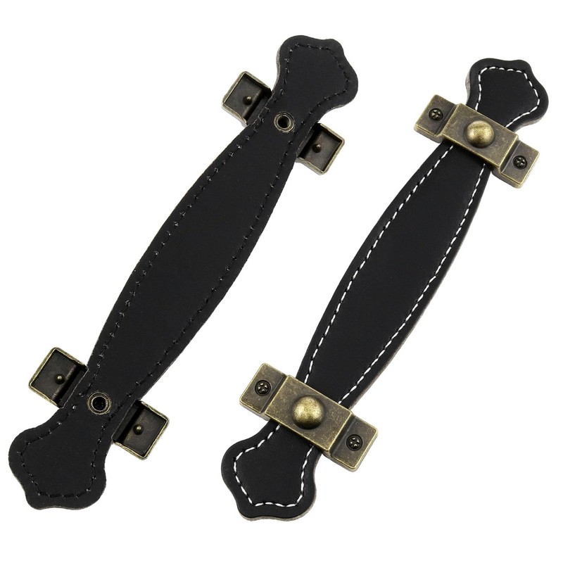 VAKTOK Leather Handle Leather Trunk Handles Black Leather Handle for