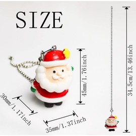 OMYZERO 12 inch Ceiling Fan Pull Chain Father Christmas Charm Pendant Ceiling Fan Danglers Fan Pulls Chain Extender with Ball Chain Connector for Ceiling Fan Light Decoration(L)