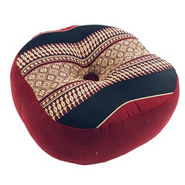 Guru-Shop Meditation Cushion, Yoga Cushion, Seat Cushion, Floor Cushion, Decoration Cushion - Red/Black, Ruddy, Cotton, 18x30x30 cm, Meditation Pillows