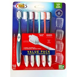 Ultra Soft Toothbrushes Value Pack, 6 Brushes, 4 Covers