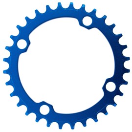 YBEKI 30T 32T 34T 36T 38T 40T 42T 44T 46T 48T 50T 52T Chainring 104BCD Round Oval Narrow Wide Single Bike Chainring for 8 9 10 11 Speed Mountain Bike Road Bike MTB BMX (blue round, 38T)