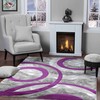 GLORY RUGS Area Rug Modern 8x10 Purple Circles Geometry Soft