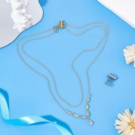 UNICRAFTALE 2Pcs 2Color Layered Necklace Spacer Clasp Stainless Steel Slide Lock Clasps 2 Strands Necklaces Slide Tube Lock with Lobster Clasps Jewelry Clasps Connectors for Layered Bracelet Necklaces