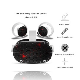 Skin for Oculus Quest 2,Unique Patterns to Dress Up Quest 2 Headset & Controllers, Vinyl Sticker Cover for Girls Boys Kids (Black Honeycomb)