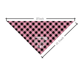 Dog Bandana, Promoted to Big Sister Dog Bandana, Dog Scarf Classical Plaid Printing, Dog Scarf Accessories, Dog Bandana Pet Scarf, Pet Plaid Scarf Gender Reveal Accessories, Dog Bandana Gift (F1)