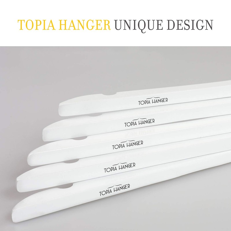 TOPIA HANGER Bride Hanger for Wedding Dress, Premium White Wooden