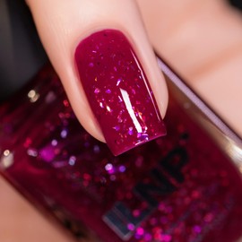ILNP Curtain Call - Deep Magenta-Based Iridescent Flakie Shimmer Nail Polish