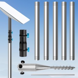 Starlink Pole Mount, 9ft Starlink Ground Pole Mount Kit Features a Durable 1.5'' Diameter Pole with No Dig Ground Anchor, Starlink Gen 2 Pipe Adapter Included
