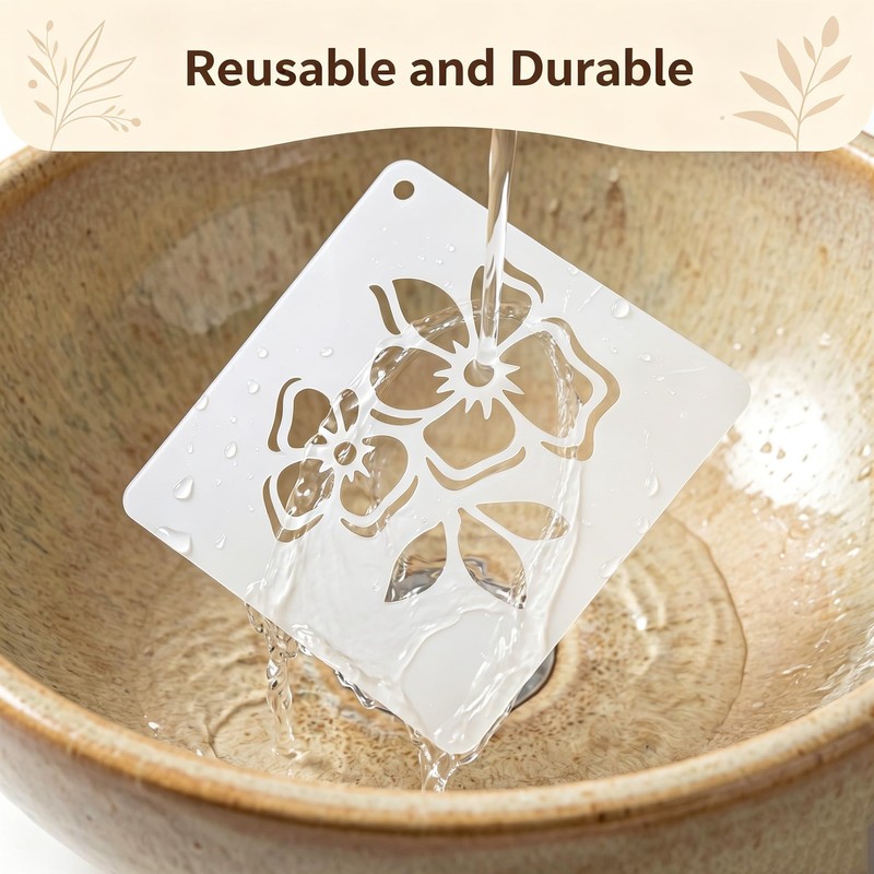 Papryn 72 Pcs Flower Stencils Set for Crafts Reusable Flower