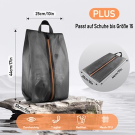 Aofmee Shoe Bags for Travel, 2 Pack Shoe Storage Bags, Water Resistant TPU Mesh Shoe Pouch with Zipper and Handle, Organizer Shoe Bag for Man and Women, (17in x 10in)