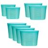 8-Pack Reusable Silicone Food Storage Bags, 100% Silicone Stand-Up Wide-Open